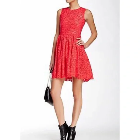 kate spade | Dresses | Nwt Kate Spade High Low Red Lace Party Cocktail Dress  In Geranium Sz 0 Holiday | Poshmark